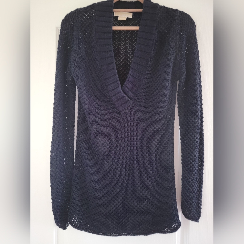 Michael Kors V-neck crocheted sweater